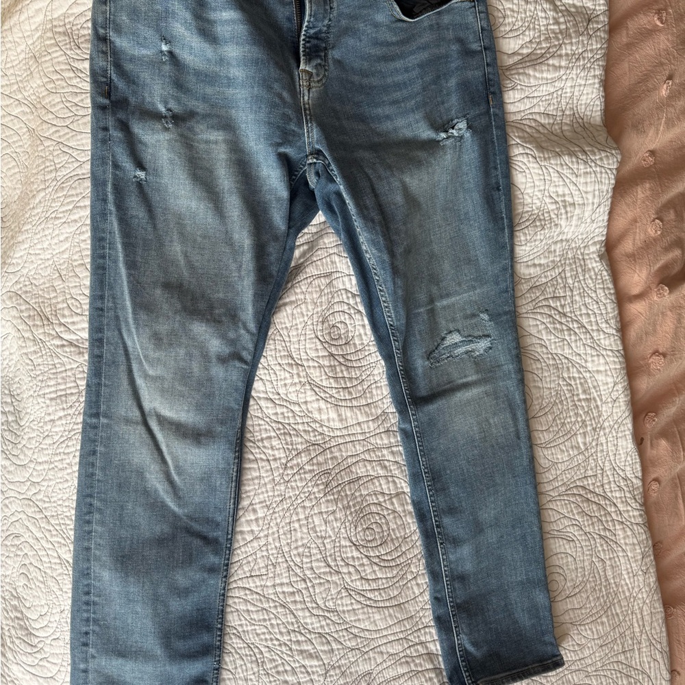 Old Navy Relaxed Fit Distressed Blue Jeans